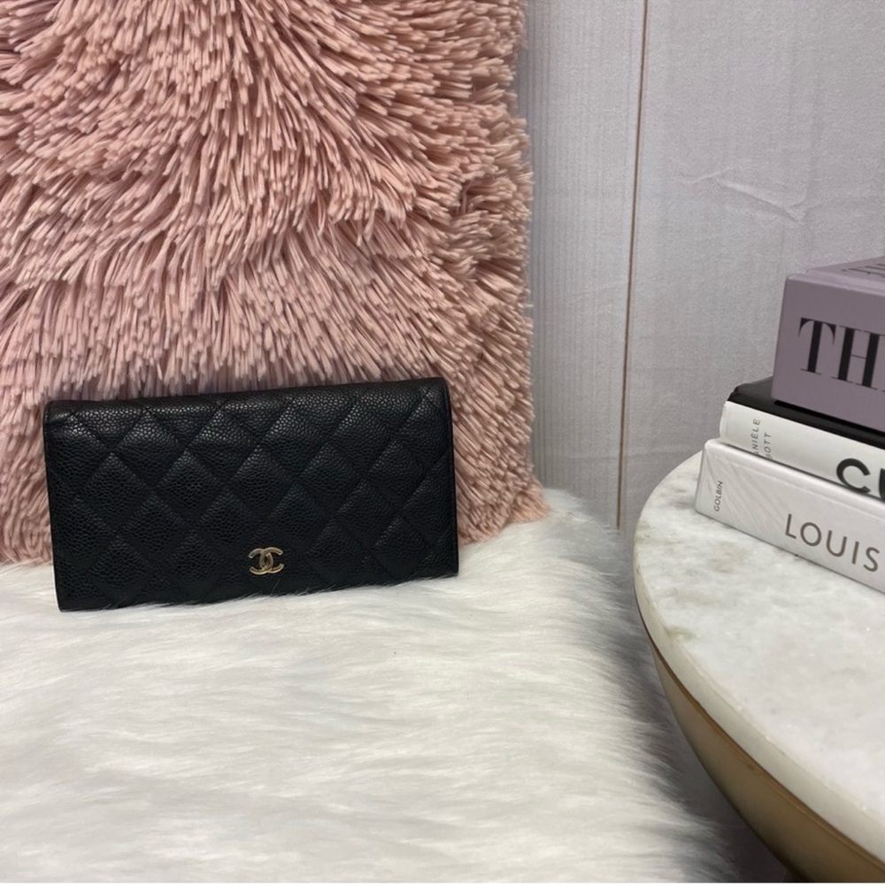 Chanel Long Flap Caviar Wallet